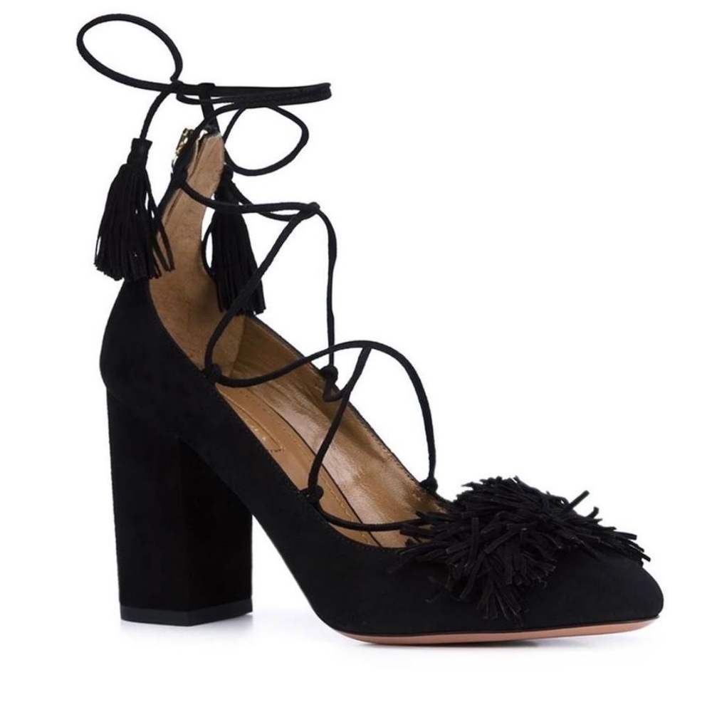 Aquazurra lace up pumps with Pom Pom - Picture 2 of 5